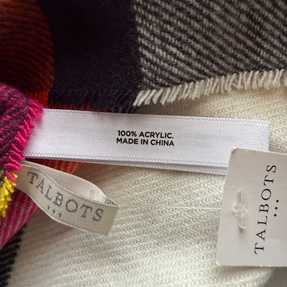 Talbots multicolored striped rectangle scarf with… - image 5